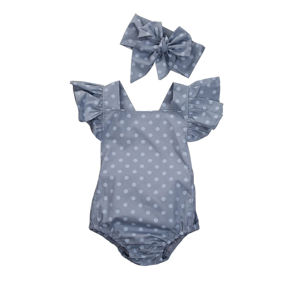 Body Infantil Feminino Azul com Laço