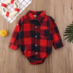 Body Infantil Masculino Verão Camisa Xadrez