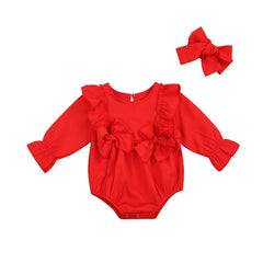 Bory Infantil Feminino Manga Longa Vermelho com Faixa