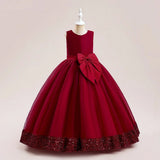 Sequin dress with hem and large bow for Kids.
