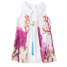 Carregar imagem no visualizador da galeria, Vestido Trapézio Estampa Paisagem - Tamanhos de 3 a 11 anos
