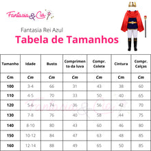 Carregar imagem no visualizador da galeria, Fantasia Rei Azul Capa Coroa e Cajado
