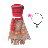 Luxury Moana Princess Costume with Necklace