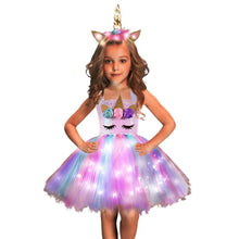 Carregar imagem no visualizador da galeria, Vestido Fantasia Unicórnio com Led (02)
