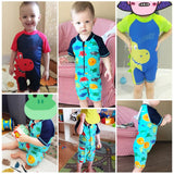 Larger Kids Swimsuit for Boys 1 Month to 4 Years Old, Yellow Dinosaur Design, with UPF 50+ Protection, UV Beachwear