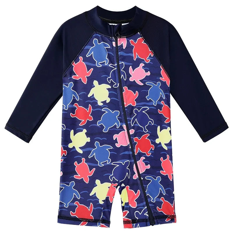 Swimsuit for Boys from Newborn to 6 Years Old with Sea Turtle Print and UV50+ Protection