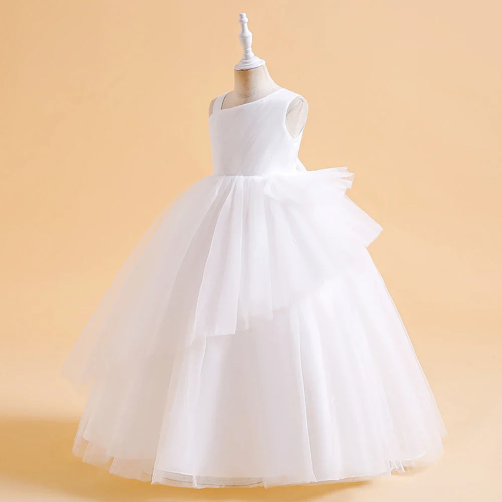 Long Lace Party Dress for Girls, Rose