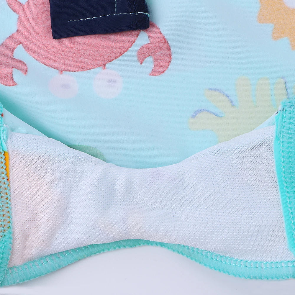 Larger Kids Swimsuit for Boys 1 Months to 4 Years Old, Under the Sea Theme with UPF 50+ Protection, UV Beachwear
