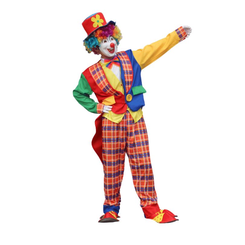 Fantasia Palhaço Cosplay Adulto Vermelho é Azul Com Xadrez