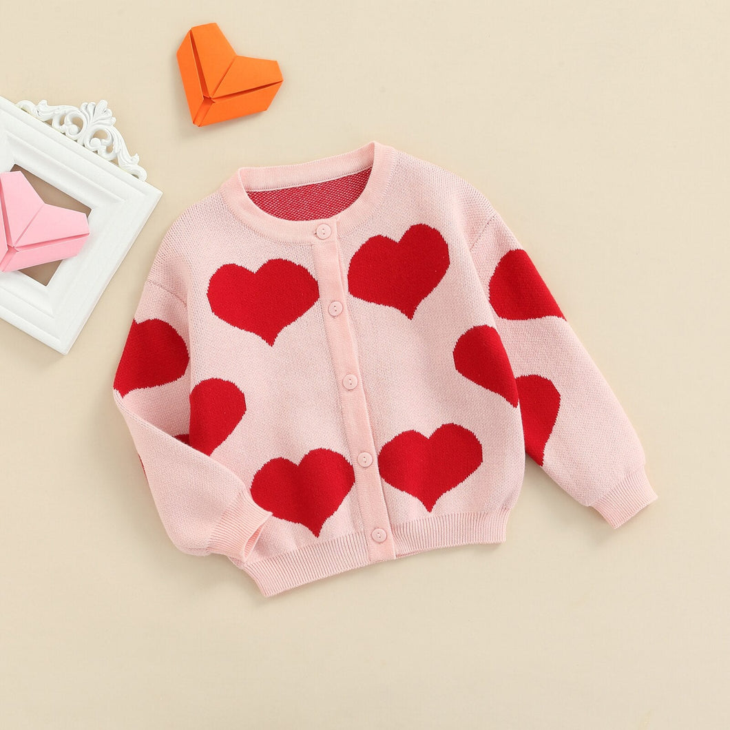 Cardigan Infantil Fmeinino Corações