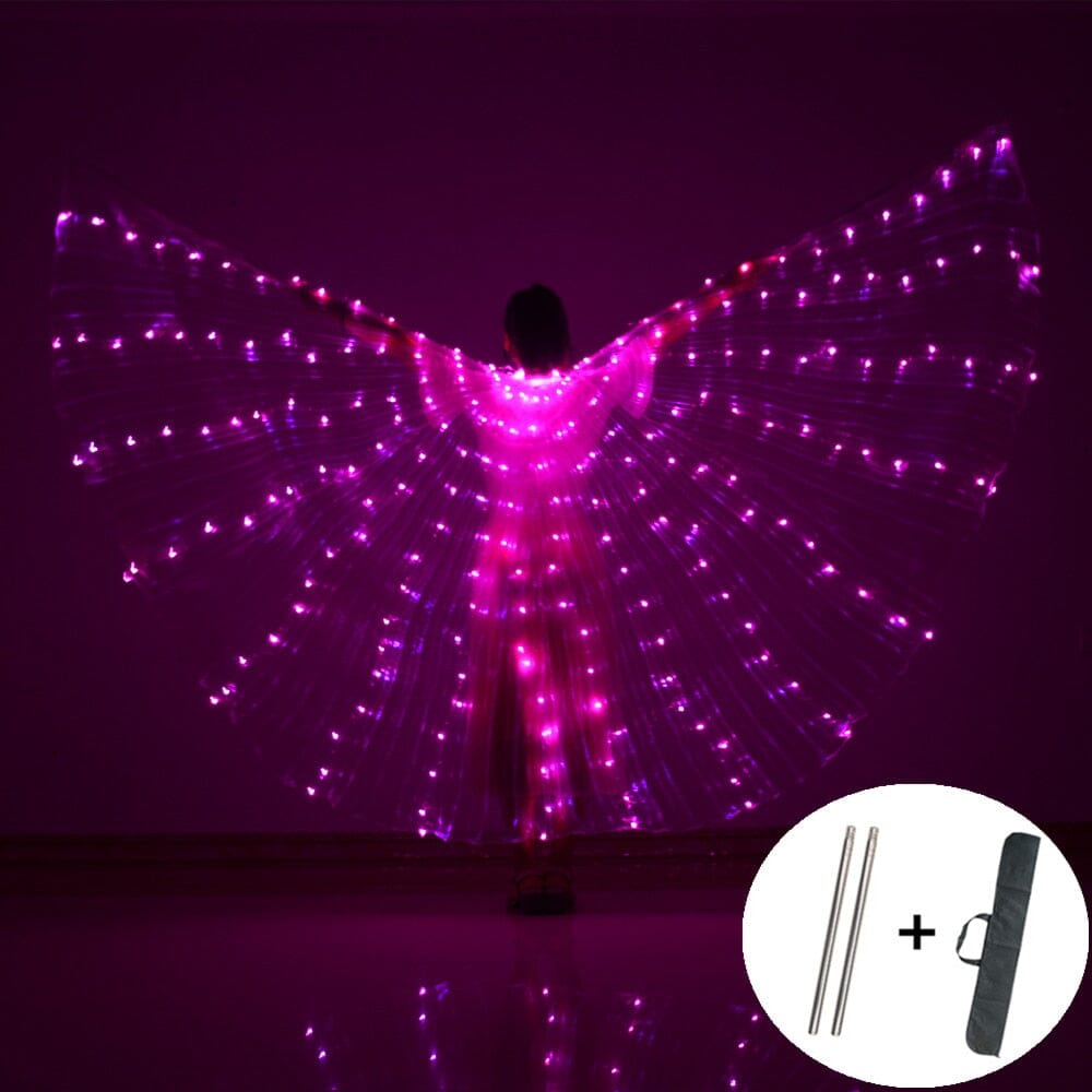 Asas de Borboleta De led Rosa  Para Dança  + Acessório