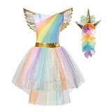 Rainbow Unicorn Costume Dress with Tiara