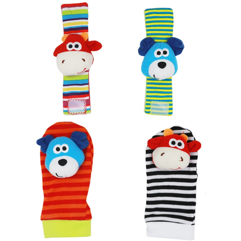 Socks or bracelets with rattles