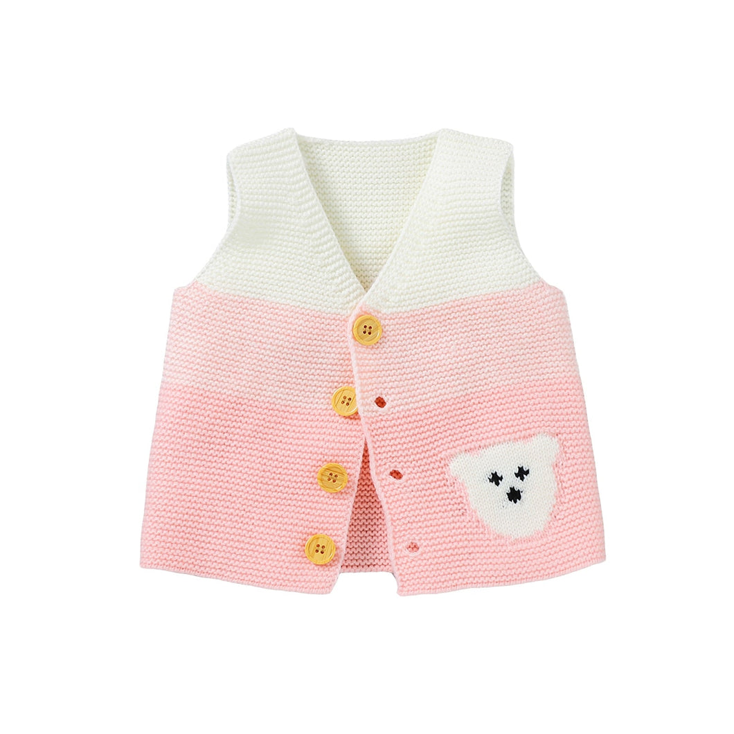 Colete Infantil Feminino de Tricot