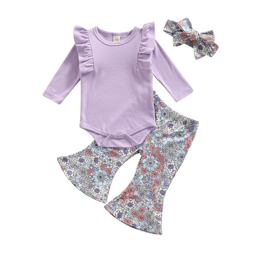 Conjunto Infantil 3 Peças Lilás