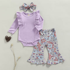 Conjunto Infantil 3 Peças Lilás