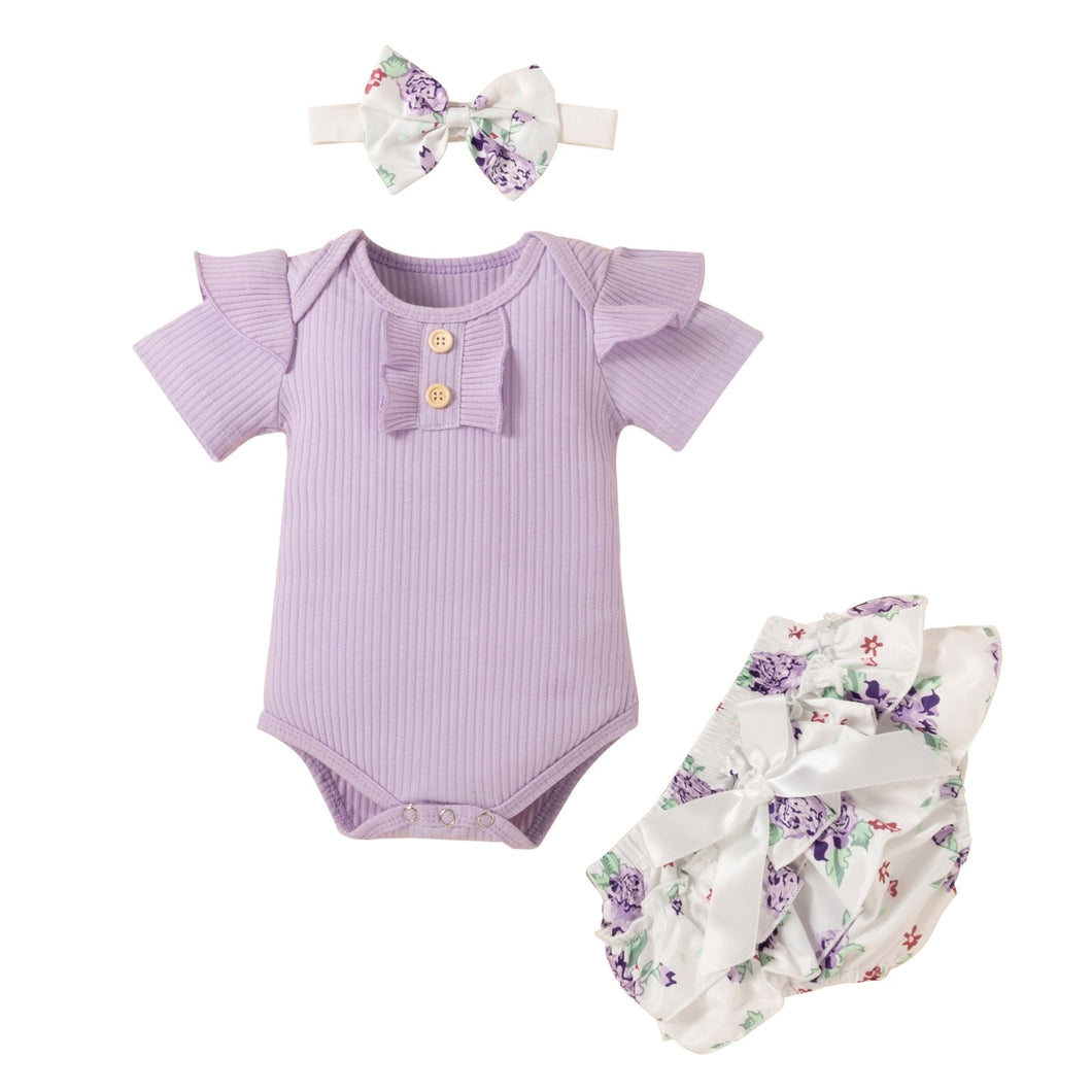 Conjunto Infantil Feminino 3 Peças Lilaz