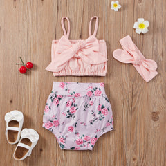 Conjunto Infantil Feminino 3 peças verão Florido