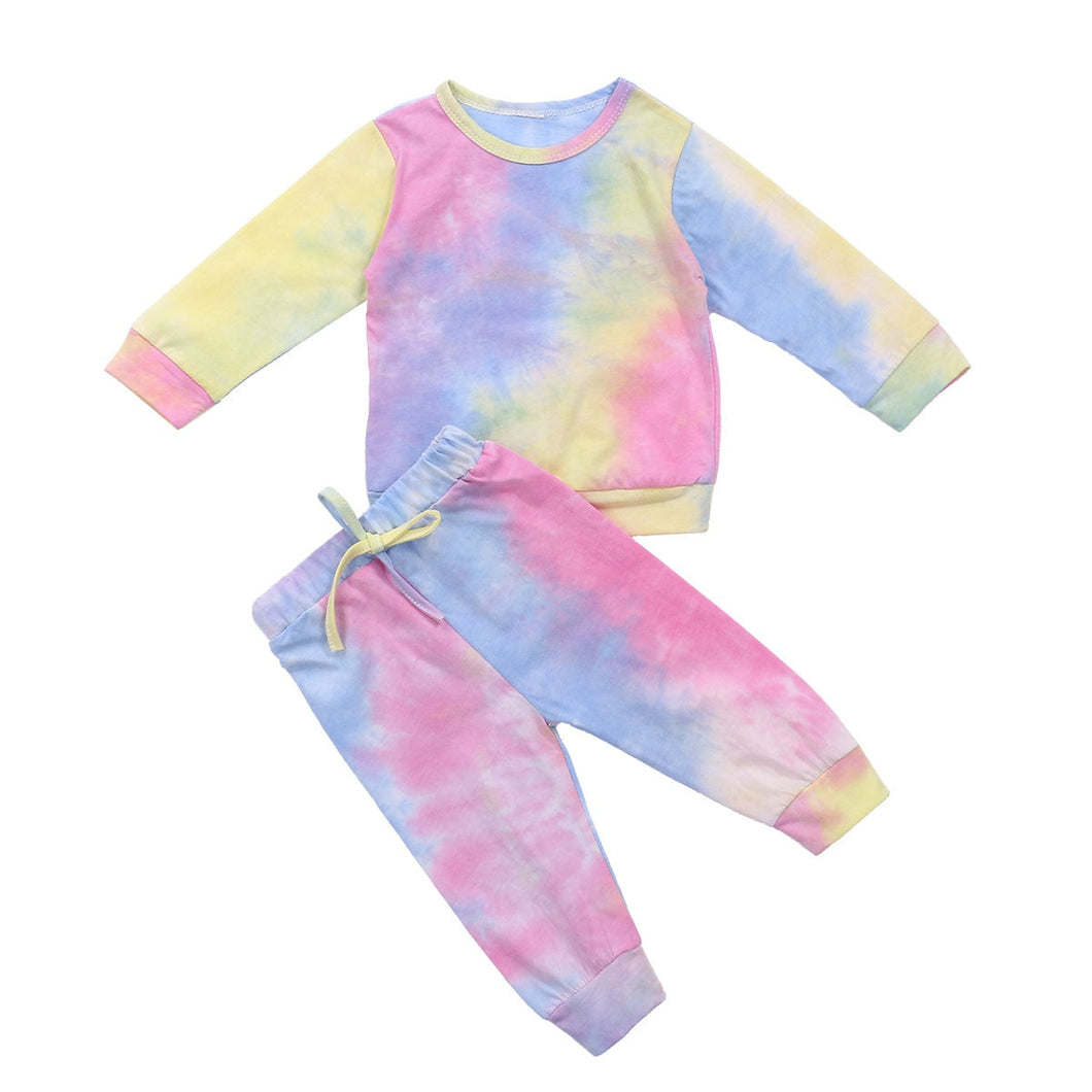 Conjunto Infantil Amarelo tie die