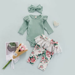 Conjunto Infantil Body + Calça  com Lacinho