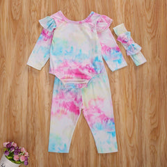 Conjunto Infantil Bory Plissado tie die