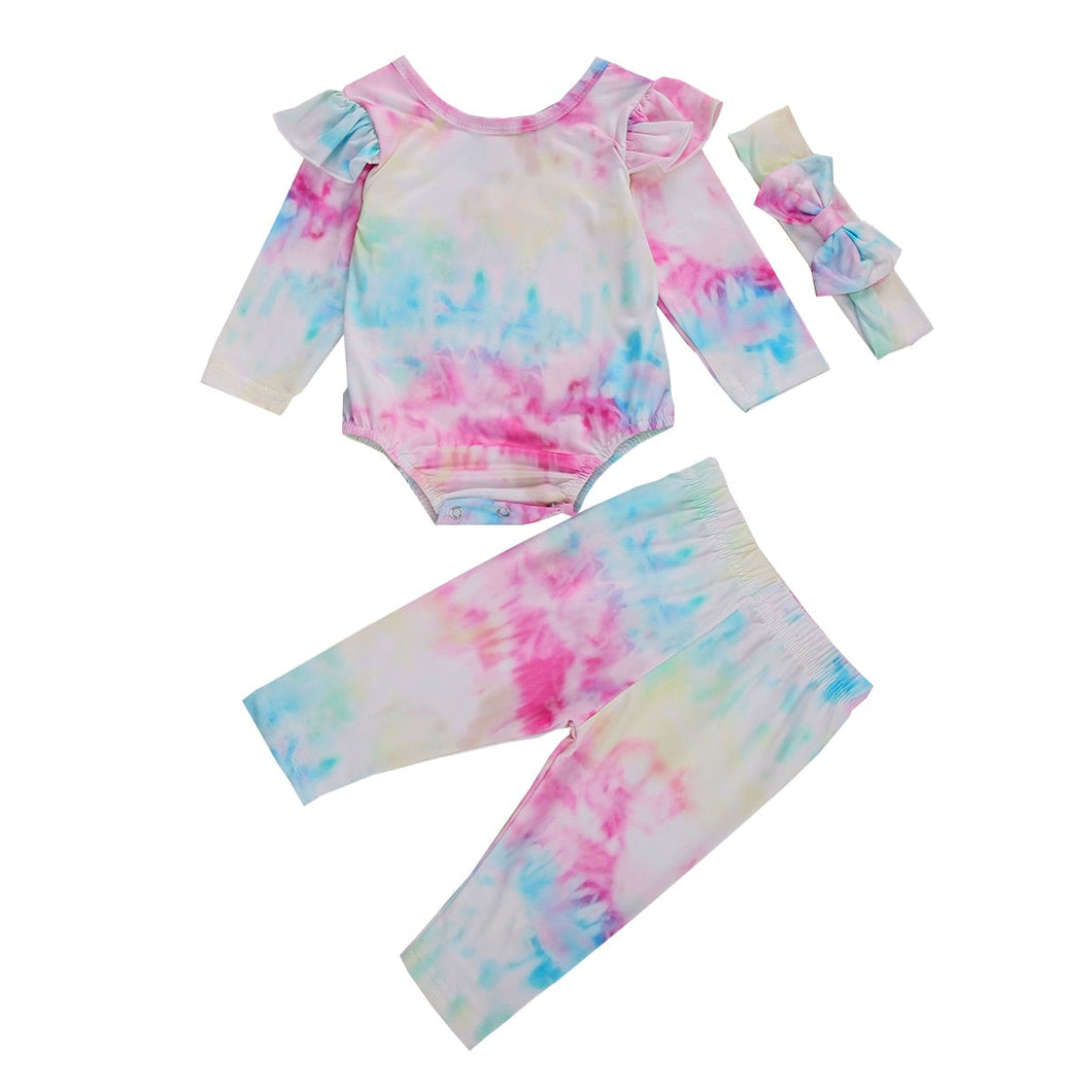 Conjunto Infantil Bory Plissado tie die