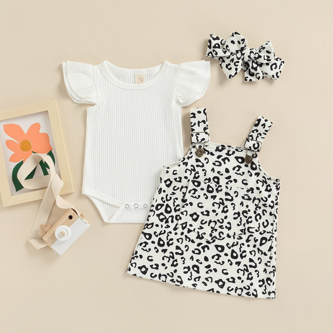 Conjunto Infantil Feminino 3 Peças Oncinha