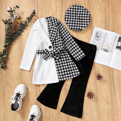 Conjunto Infantil Feminino Black White + Boina