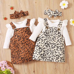 Conjunto Infantil Feminino Blusa Canelado e Jardineira Oncinha