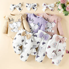 Conjunto Infantil Feminino Elefante + Laçinho