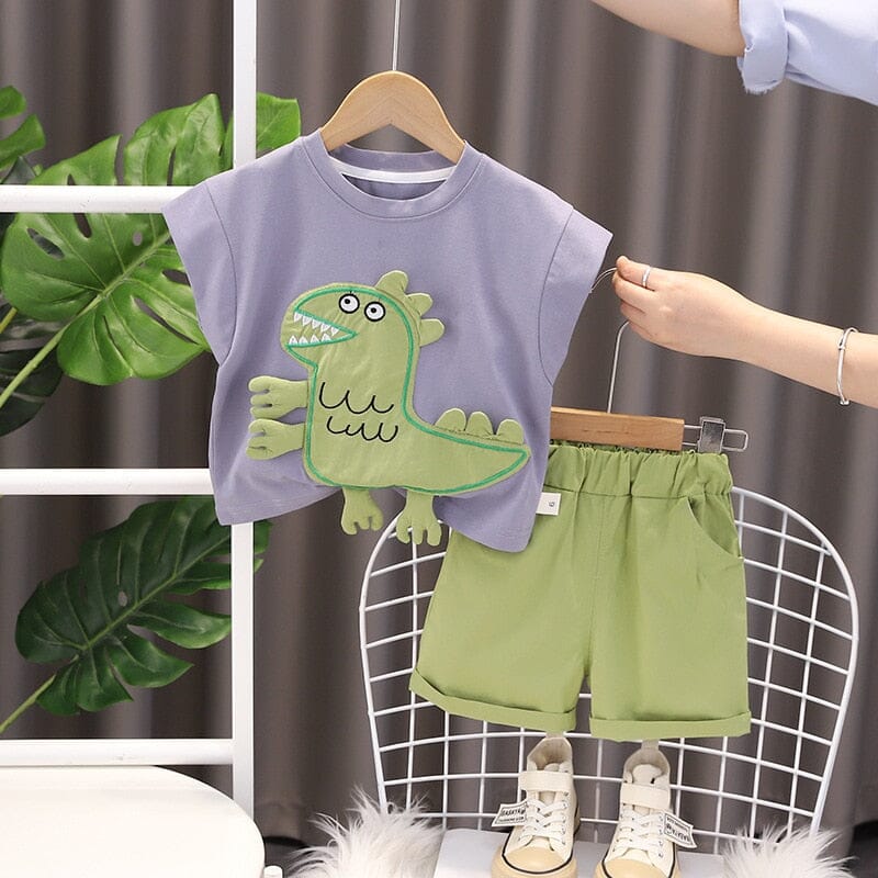 Conjunto Infantil Verão Dinossauro Bolsinho