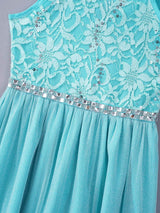 Pink Sleeveless Lace Dress for Girls