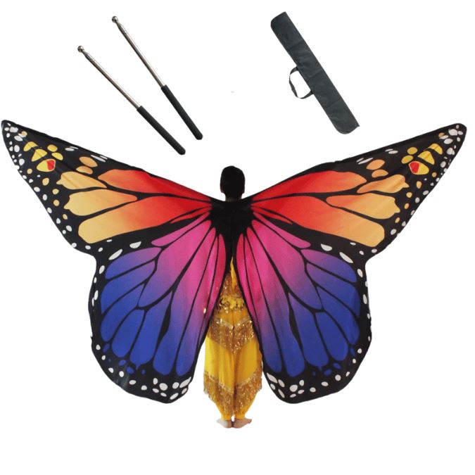 Orange and Purple Butterfly Wings Set + Accessories, for dancing