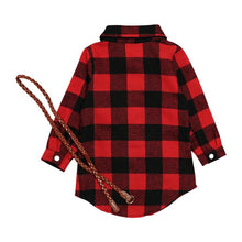 Carregar imagem no visualizador da galeria, Vestido Chemise Xadrez com Cinto - Tamanhos de 1 a 5 anos
