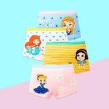 Set of 4 Princess Boxer Briefs for Kids, Sizes 1-12 Years