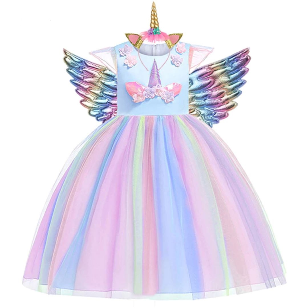 Unicorn Costume Dress – Tiara + Wings (02)