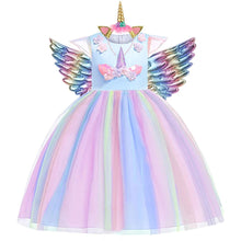 Carregar imagem no visualizador da galeria, Vestido Fantasia Unicórnio - Tiara+Asa (02)
