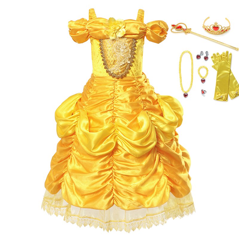Princess Belle Costume Dress for Kids 2021 – Beauty and the Beast