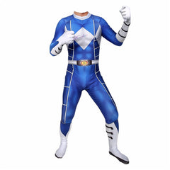 Fantasia Power Ranger Samurai Luxo Azul - Adulto Cosplay