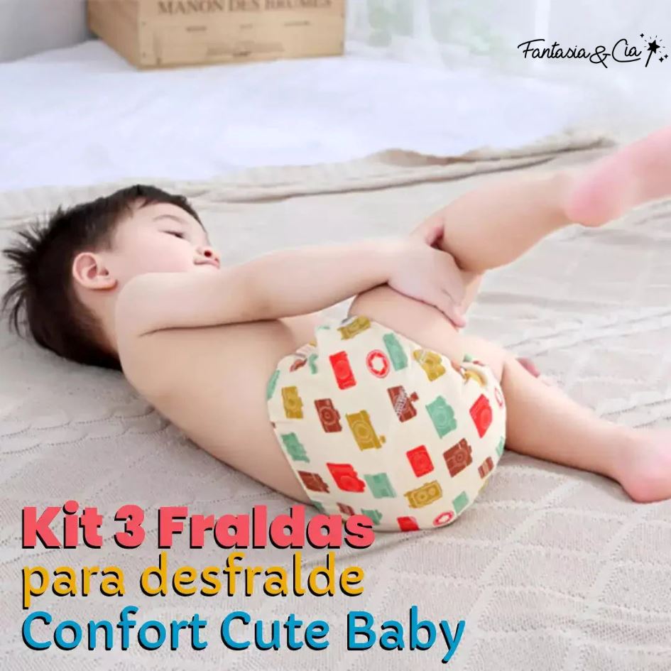 Set of 3 Comfort Cute Baby Premium Diapers for Potty Training