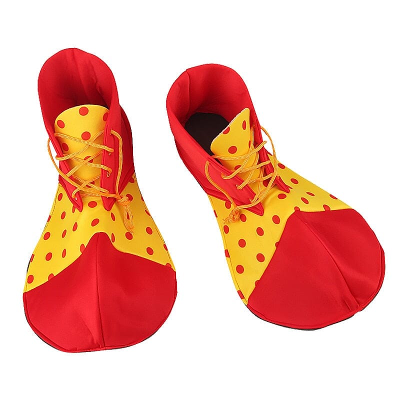 Red and Yellow Clown Costume Shoes with Balls