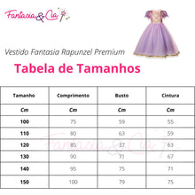Carregar imagem no visualizador da galeria, Vestido Fantasia Rapunzel Premium Manga Longo + Peruca
