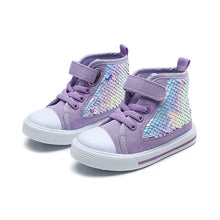Carregar imagem no visualizador da galeria, Tênis Infantil Feminino #Sneakers Monocromático Lantejoulas Tam: 19-24
