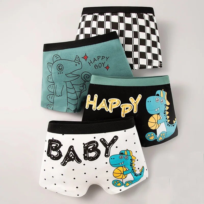 Set of 4 Kids Boxer Briefs – Various Themes