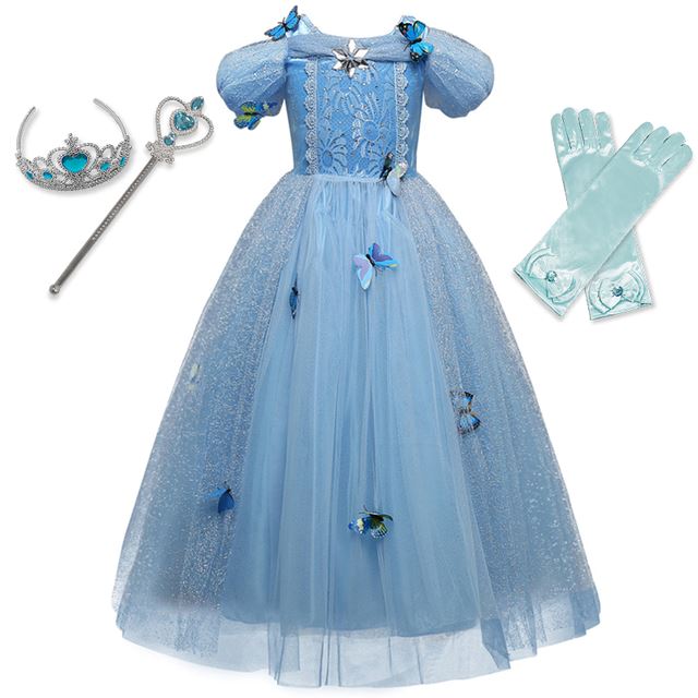 Vestido Fantasia Cinderela Luxo + Acessórios