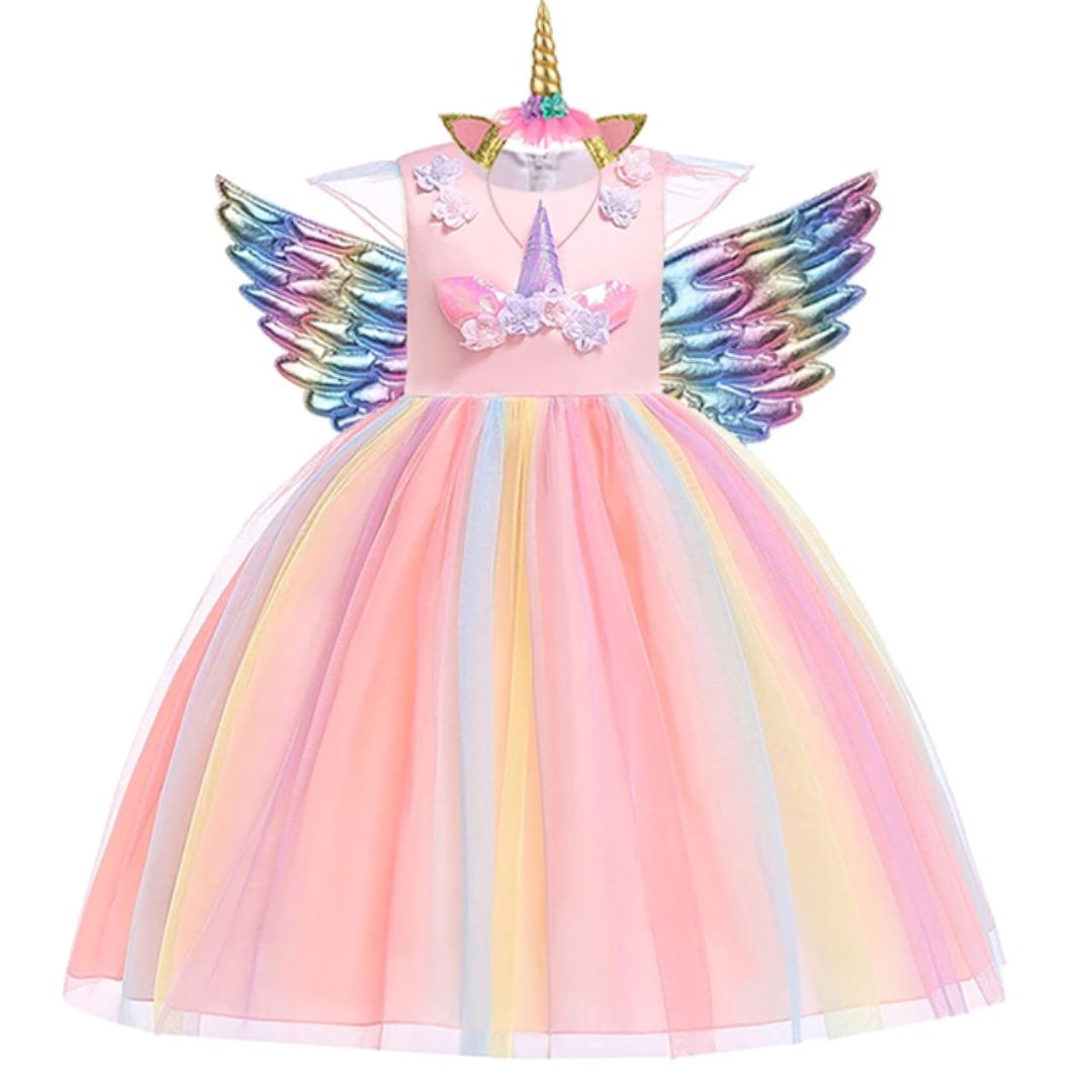 Unicorn Costume Dress – Tiara + Wings (01)