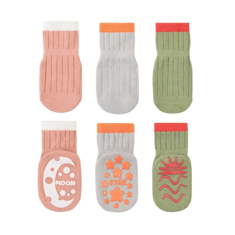 3 Pairs of Non-Slip Cartoon Socks
