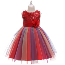 Carregar imagem no visualizador da galeria, Vestido Lantejoulas Manga Curta Infantil
