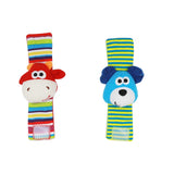 Socks or bracelets with rattles