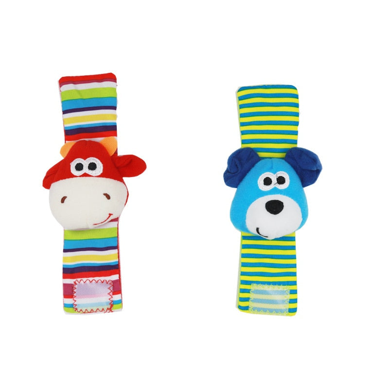 Socks or bracelets with rattles